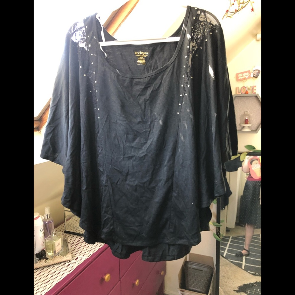 Lane Bryant Batwing Lacy detail shirt